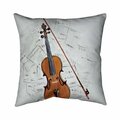 Begin Home Decor 26 x 26 in. Violin on Music Sheet-Double Sided Print Indoor Pillow 5541-2626-MU44
